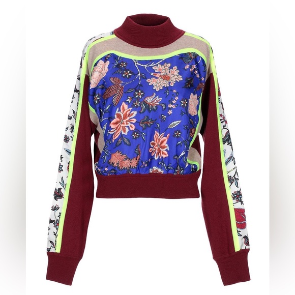 NWT Diane Von Furstenberg Floral Wool/Silk Sweater